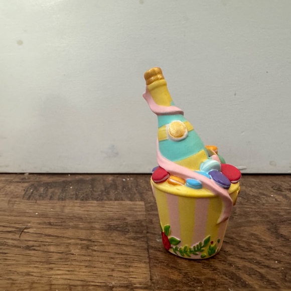 NIB Glitterville Birthday Cake Topper Candle Holder 2" Fizz & Bubbles Champagne - Picture 5 of 6